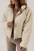 Zip Up Drawstring Hem Puffer Coat